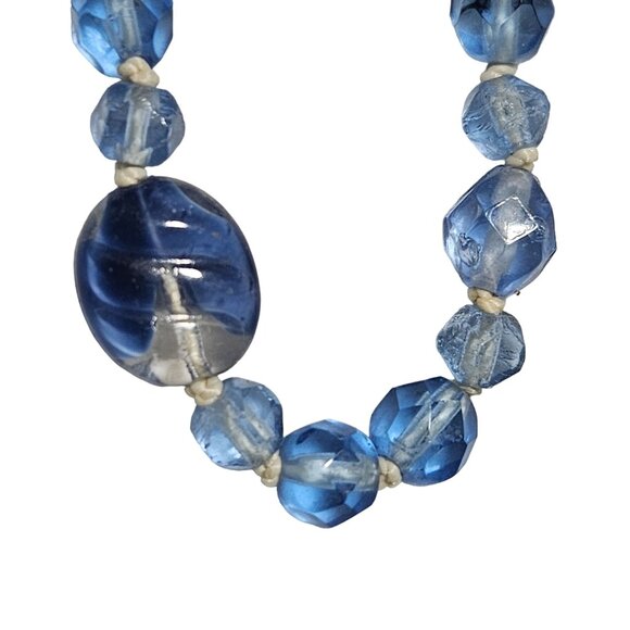 Vintage Boho Seed Beaded Multi Strand Chunky Necklace Faceted Crystals Jewelry - Picture 2 of 5